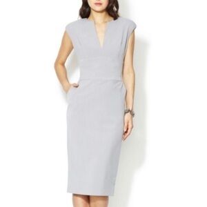 Winser London Dress Miracle Katherine Sheath Classic Work Office Minimal Gray 16